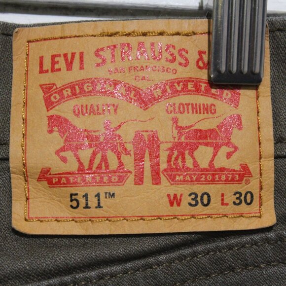 LEVI’S 511 SLIM FIT Dark Olive MEN'S JEANS (698) - Picture 4 of 10